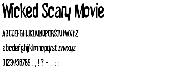 Wicked Scary Movie font